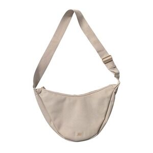 July Everyday Crossbody Bag Beige Cotton Canvas Crescent Shoulder Purse